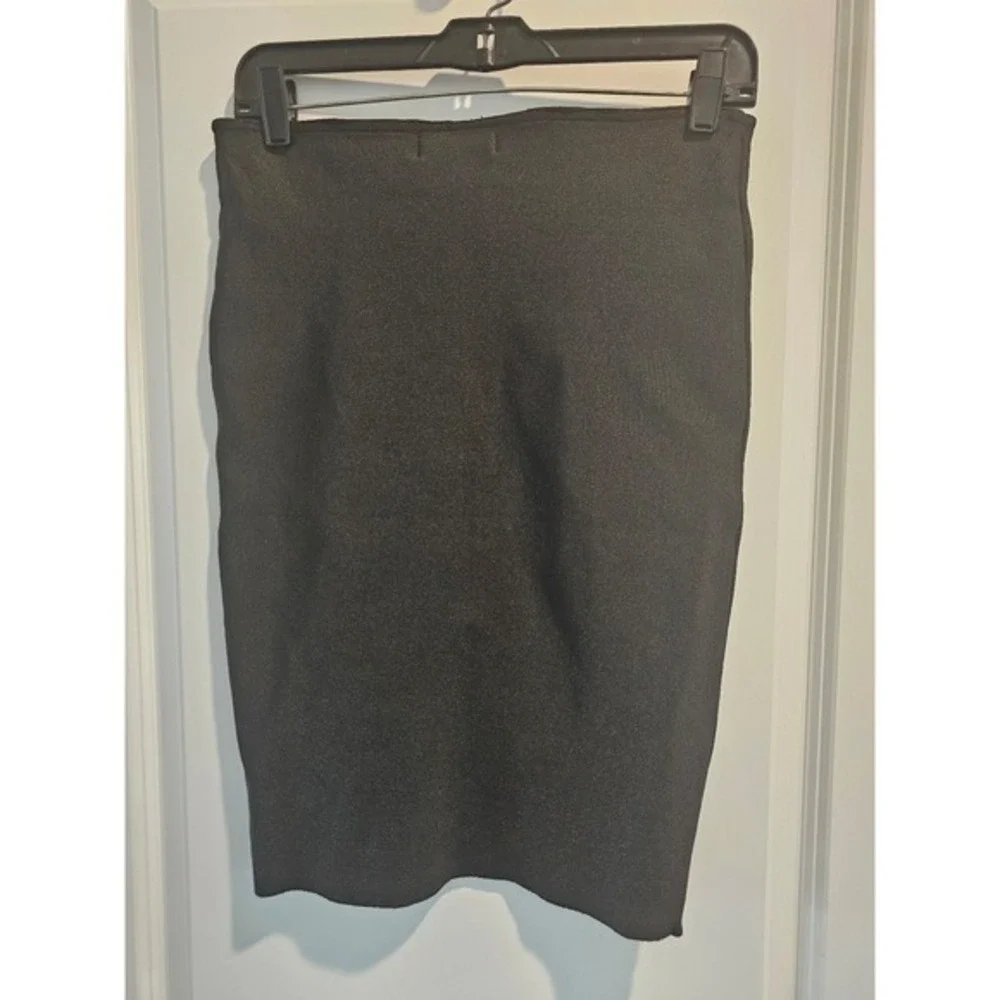 L Black Knee-Length Pencil Skirt‎ Front Slit Career Closet Staple Mobwife Spring
